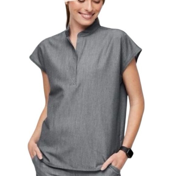 Figs Technical Collection Collared Sleeveless Scrub Top Gray Woman’s M - Picture 1 of 9